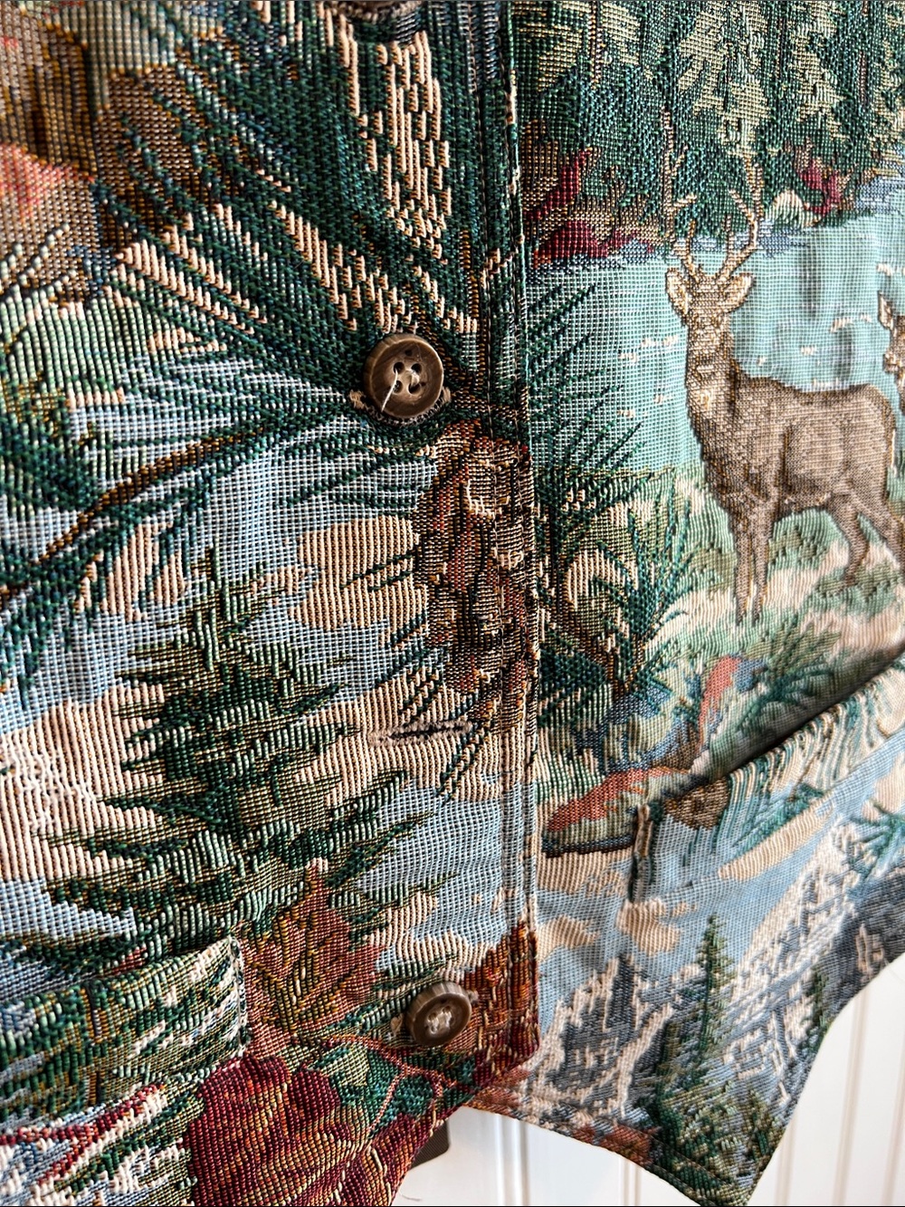 Lizsport vintage tapestry vest deer elk outdoors mountain - Picture 5 of 9